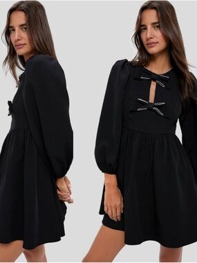 Tuckernuck Hyacinth House Embellished Bow Blair Mini Dress SMALL NWT cocktail